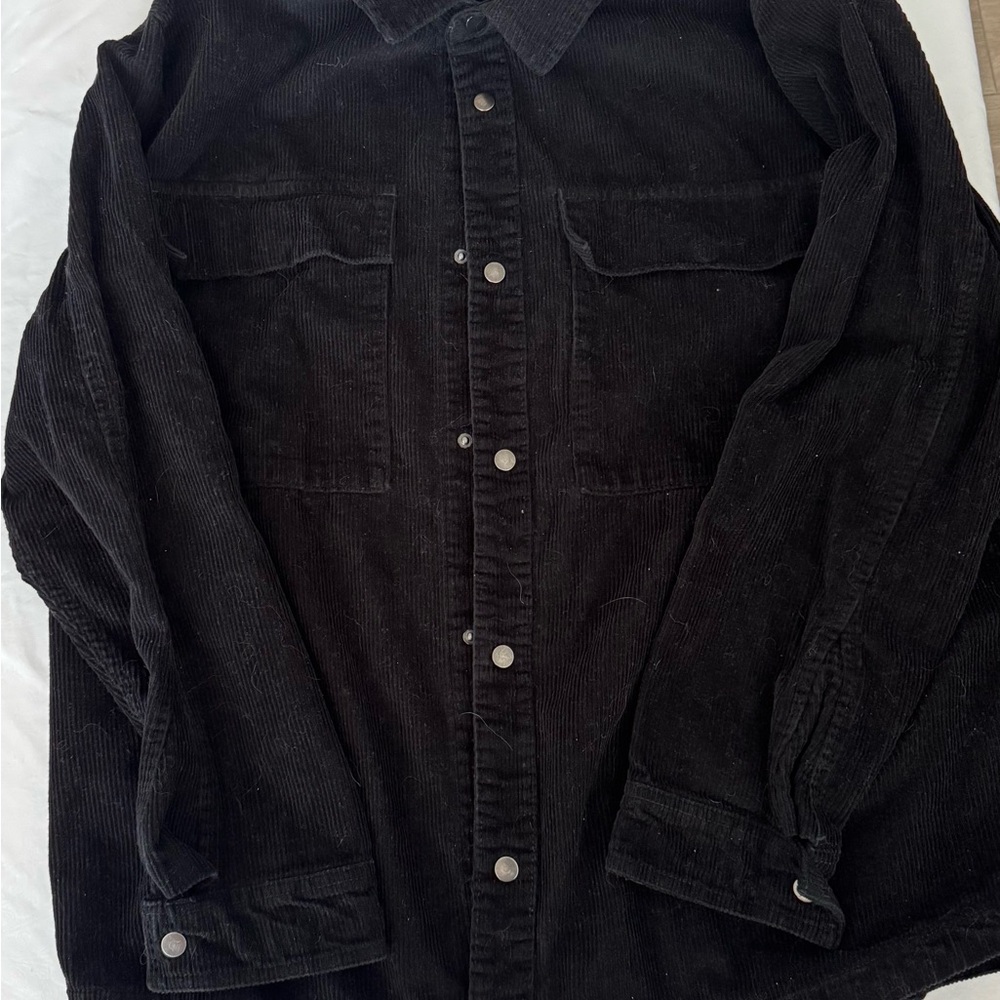 No Boundaries Black Corduroy Shirt Jacket